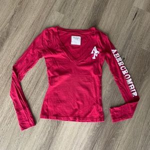 Abercrombie and fitch burgundy long sleeve